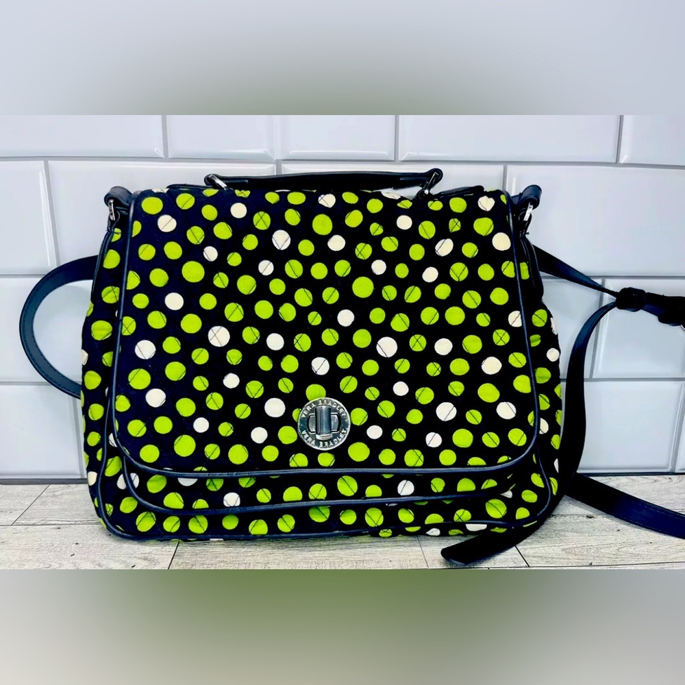 Vera Bradley Lucky Dots Flap Turn Lock Crossbody Purse Hipster